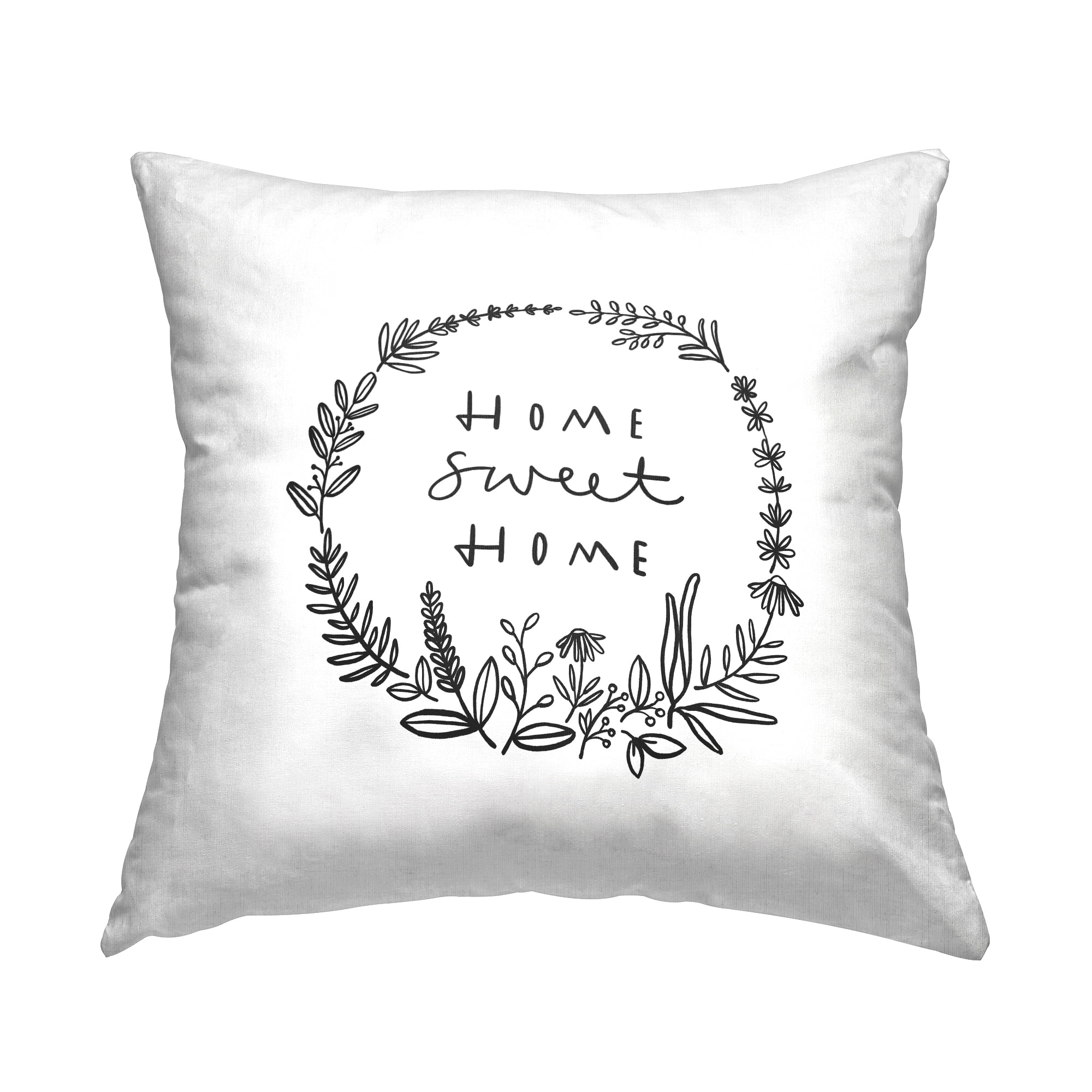 Stupell Industries Sweet Home Casual Botanical Wreath Design by Nina Muis Surface Design Throw Pillow