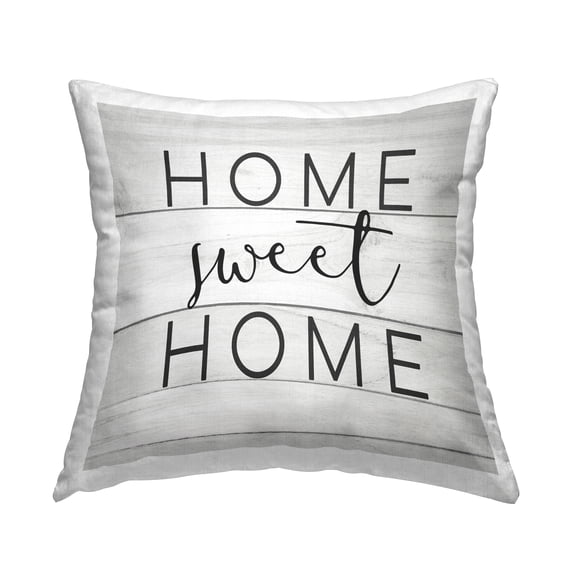 Stupell Industries Sweet Home Country Rustic Phrase Square Decorative Printed Throw Pillow, 18 x 18,
