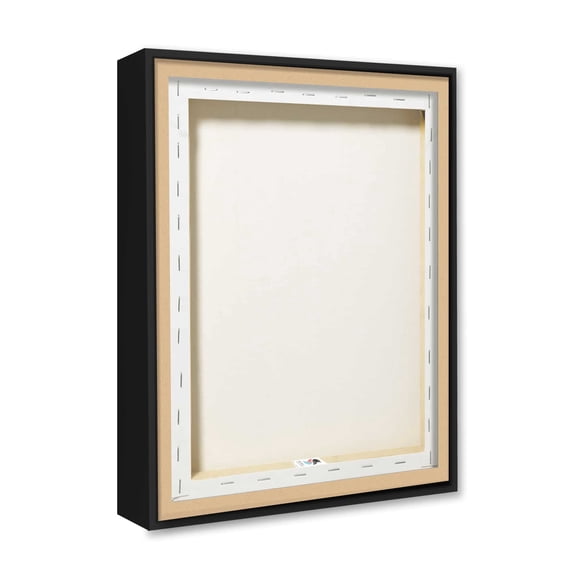 Stupell Industries Sweet Home Country Tartan Botanical Leaves Vase Graphic Art Jet Black Floating Framed Canvas Print Wall Art, Design by Carol Robinson