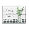 thumbnail image 1 of Stupell Industries Sweet Home Country Tartan Botanical Leaves Vase Graphic Art White Framed Art Print Wall Art, Design by Carol Robinson, 1 of 5