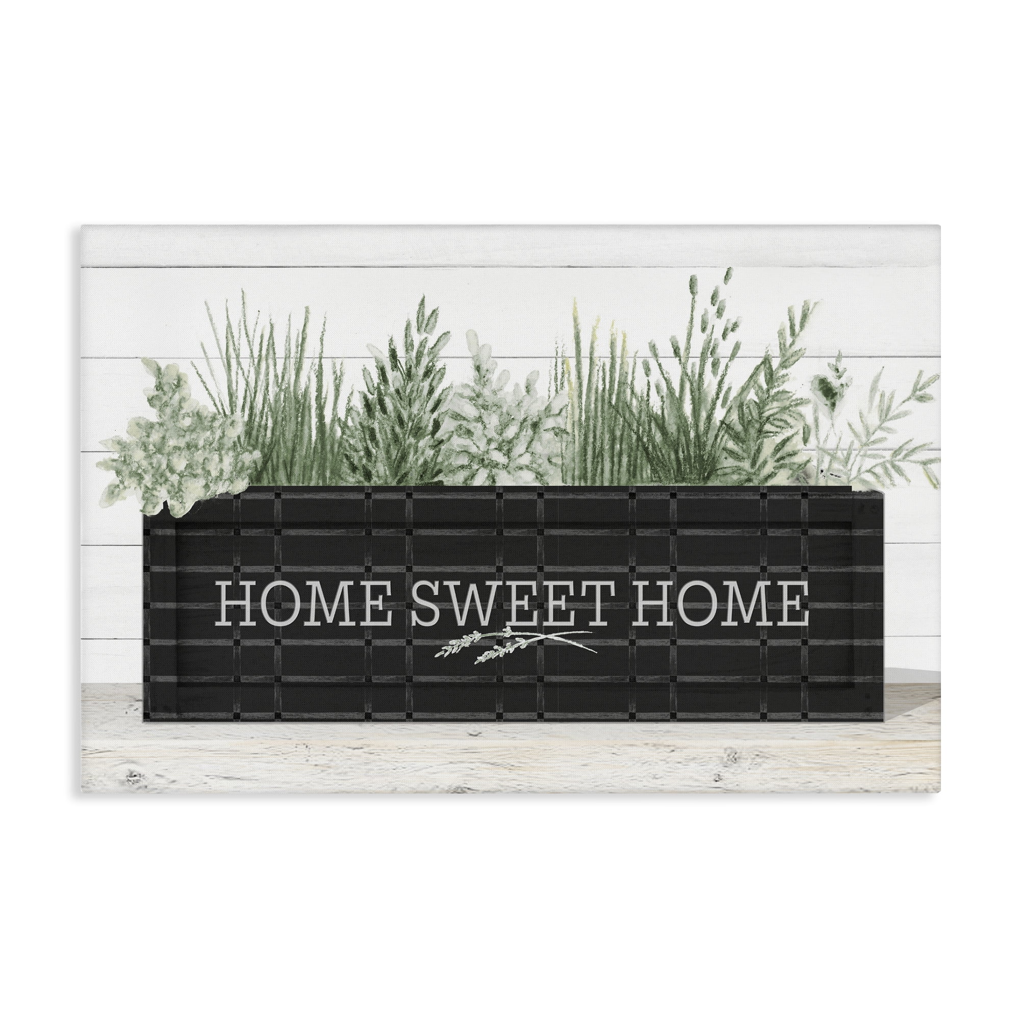 Stupell Industries Sweet Home Garden Box Botanical & Floral Painting Gallery Wrapped Canvas Art Print Wall Art, 24 x 16