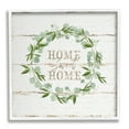 thumbnail image 1 of Stupell Industries Sweet Home Greeting Eucalyptus Wreath Rustic Plank Pattern, 24 x 24, Designed by Jennifer Pugh, 1 of 7