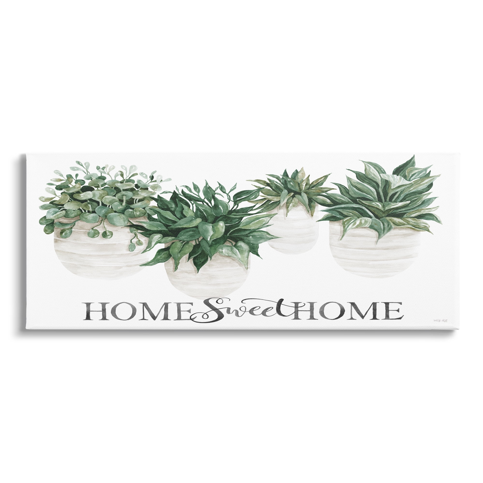 Stupell Industries Sweet Home Lush Succulents House Plants Sign Graphic Art Gallery Wrapped Canvas Print Wall Art, Design by Cindy Jacobs