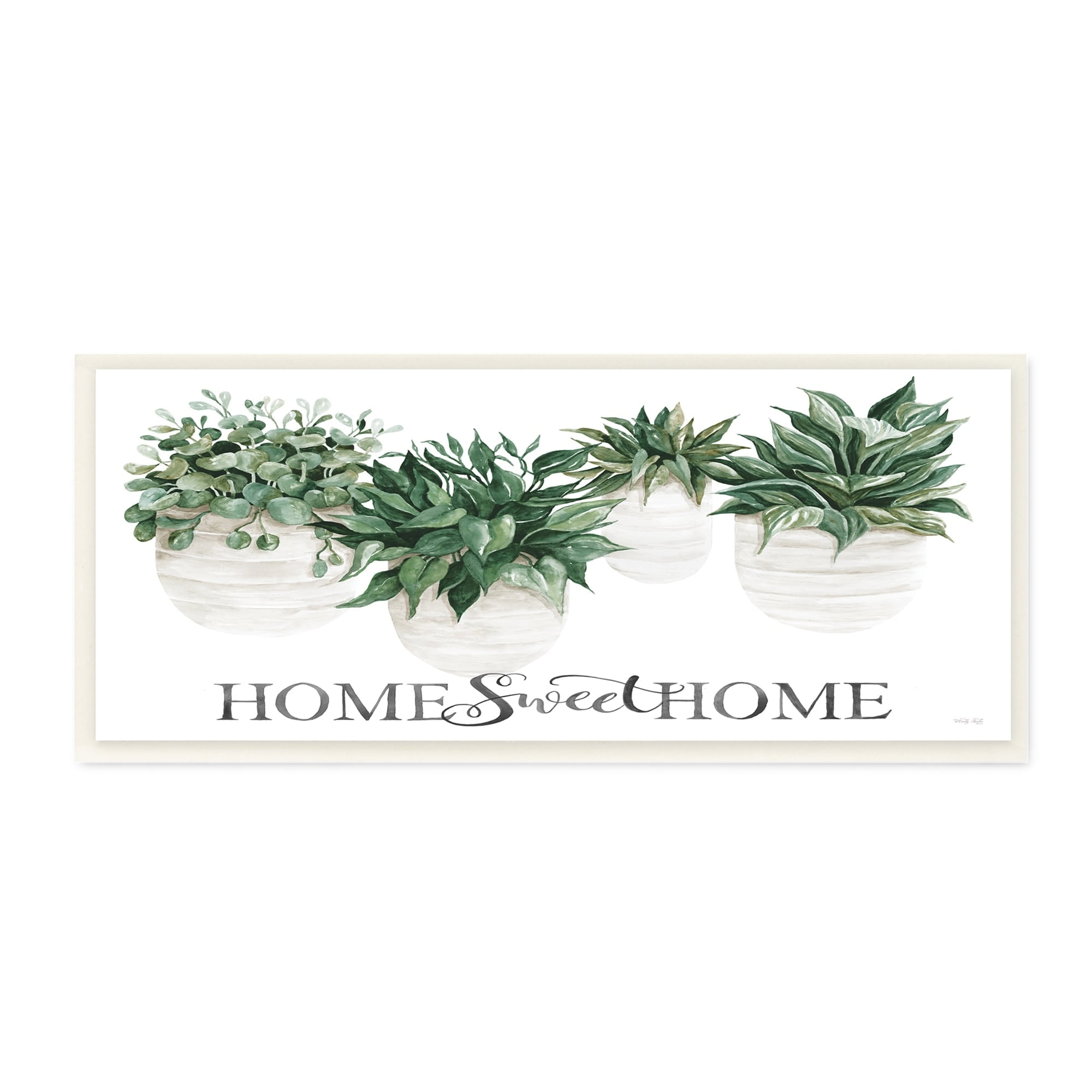 Stupell Industries Sweet Home Lush Succulents House Plants Sign Graphic Art Unframed Art Print Wall Art, Design by Cindy Jacobs