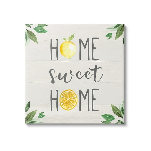 Stupell Industries Sweet Home with Lemons Food & Beverage Painting Gallery Wrapped Canvas Art Print Wall Art, 17 x 17