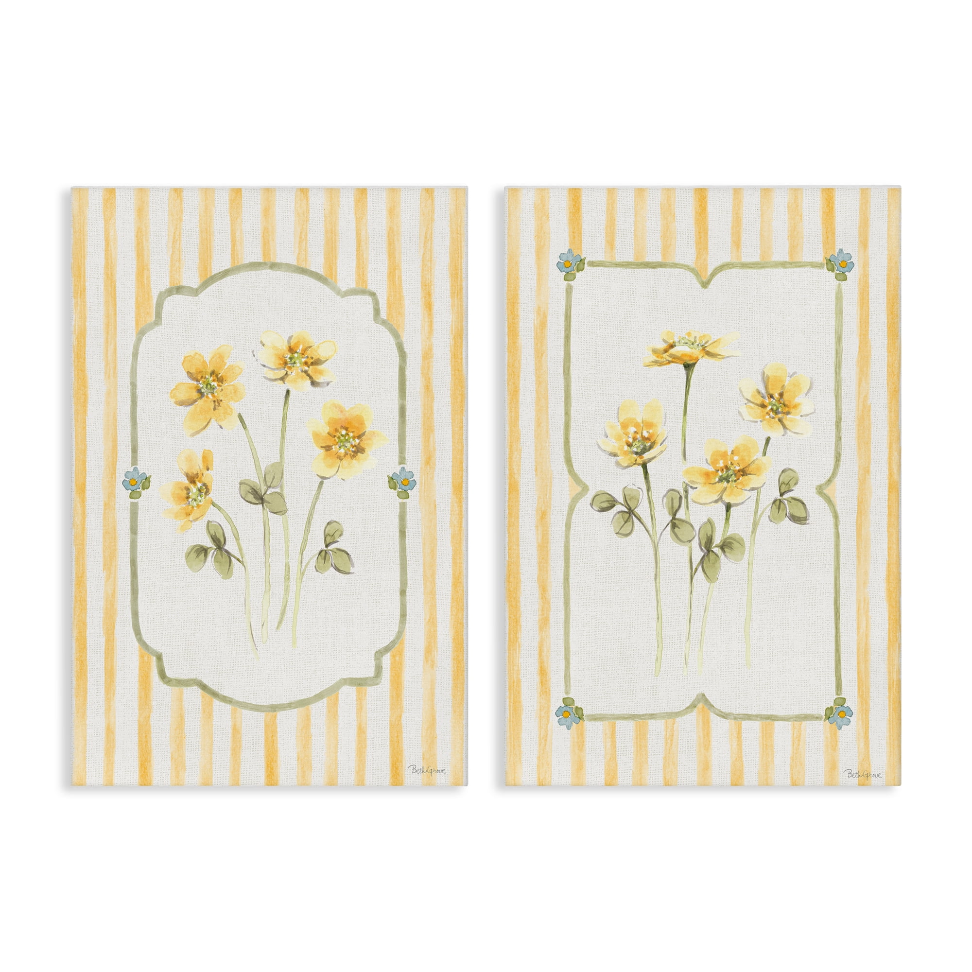 Stupell Industries Sweet Honey Blooms 2 Piece Canvas Wall Art Set, design by Beth Grove
