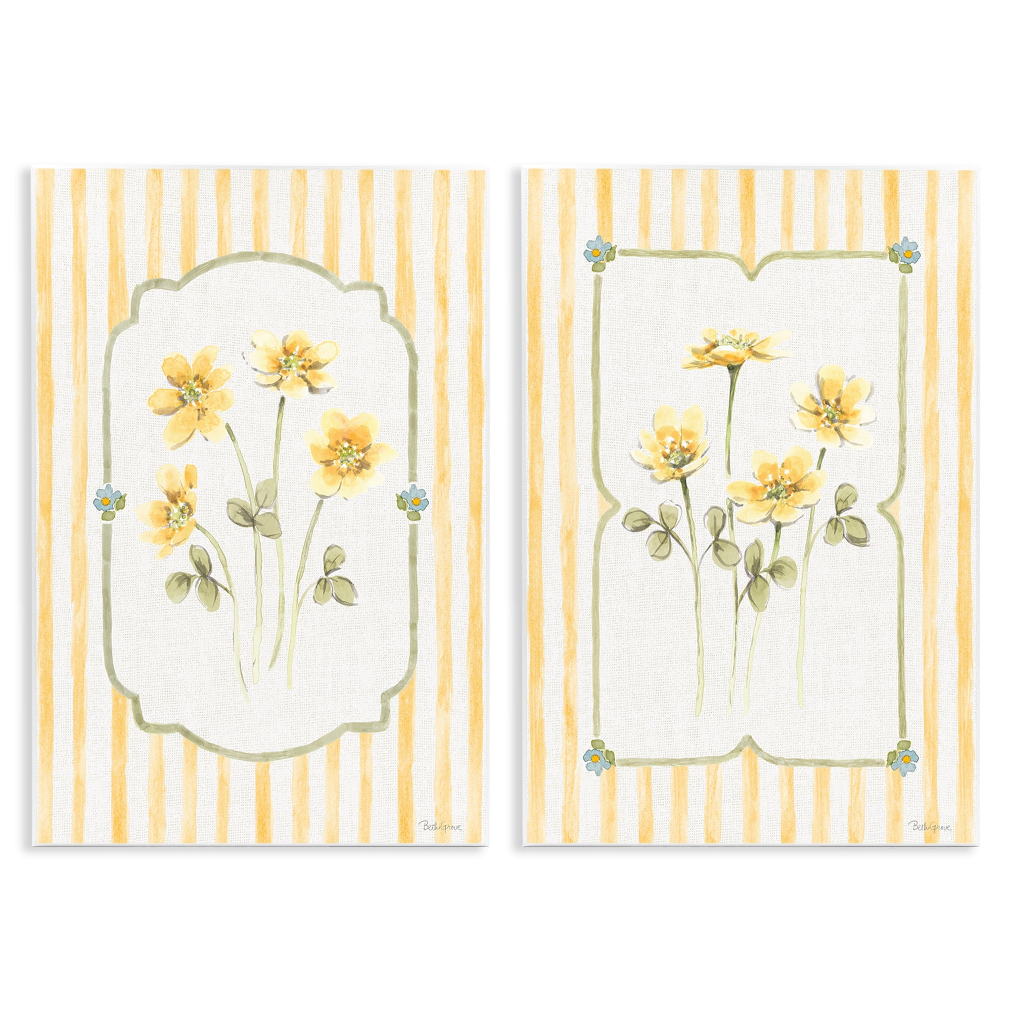 Stupell Industries Sweet Honey Blooms 2 Piece Wall Plaque Art Set, design by Beth Grove