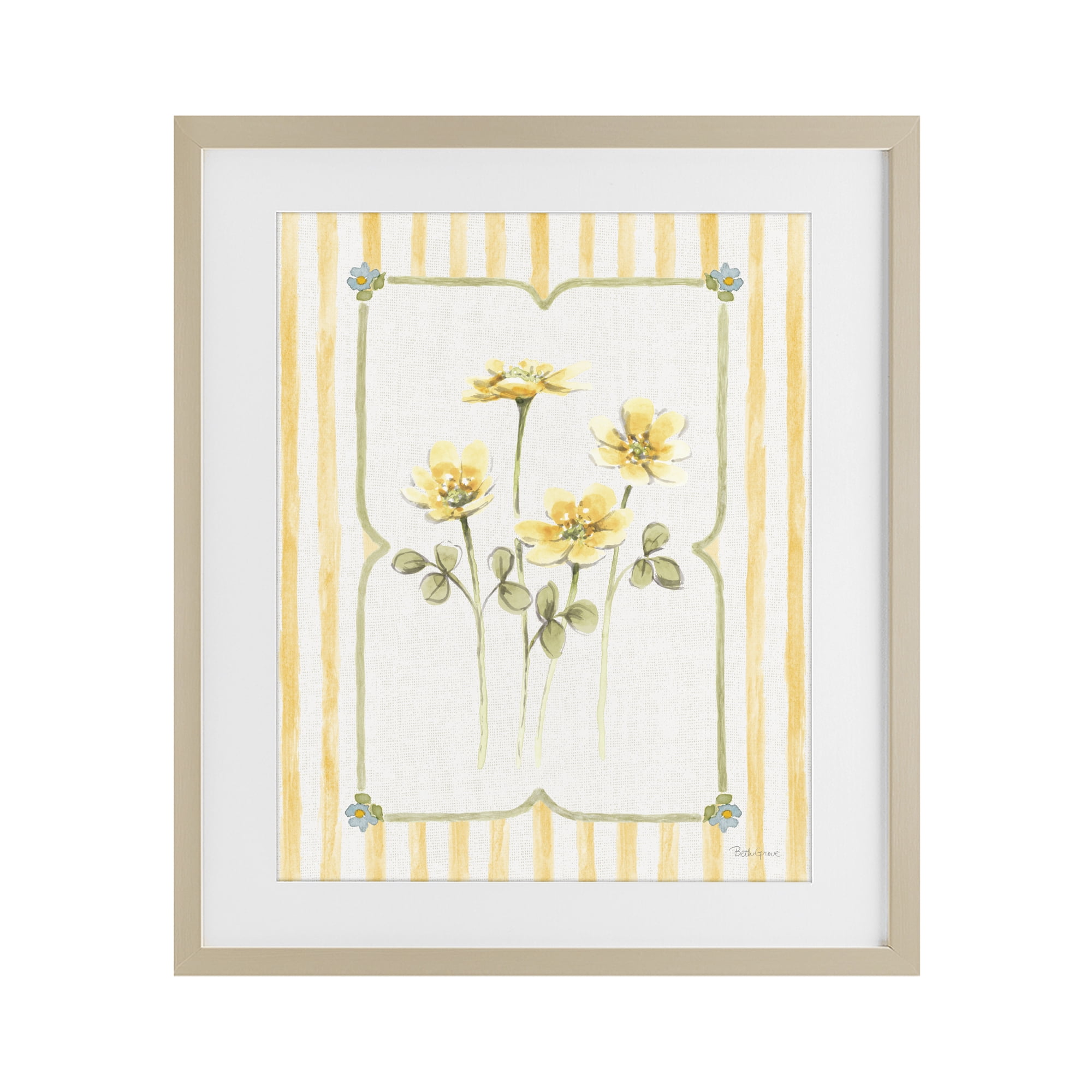Stupell Industries Sweet Honey Florals Birch Framed Print Under Glass, design by Beth Grove