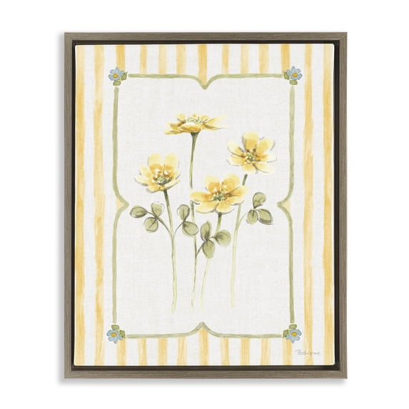 Stupell Industries French Country Sweet Honey Florals Brown Floating Frame Canvas Art, 17 x 21, by Beth Grove