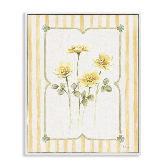 Stupell Industries French Country Sweet Honey Florals White Framed Giclee Art, 16 x 20, by Beth Grove