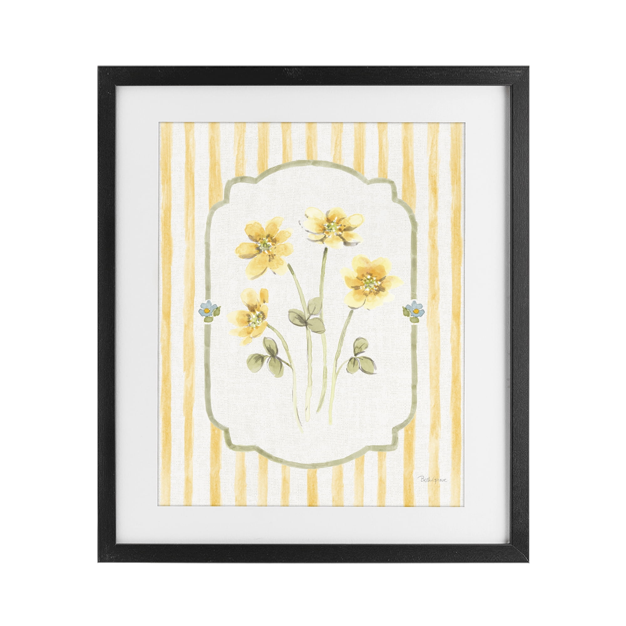 Stupell Industries Sweet Honey Flowers Black Framed Print Under Glass, design by Beth Grove