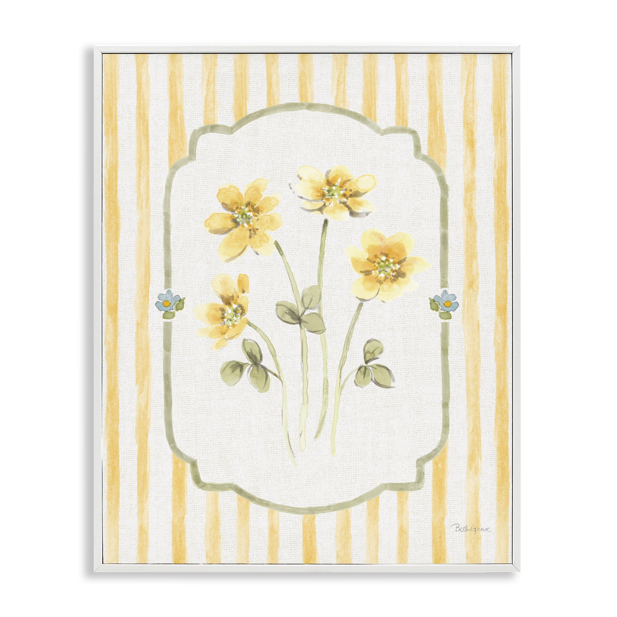 Stupell Industries Sweet Honey Flowers White Framed Giclee Art, design by Beth Grove