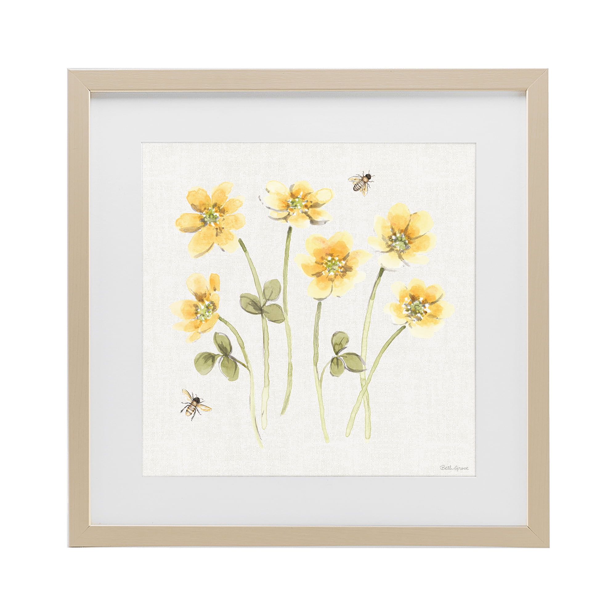Stupell Industries Sweet Honey Wildflowers Birch Framed Print Under Glass, design by Beth Grove