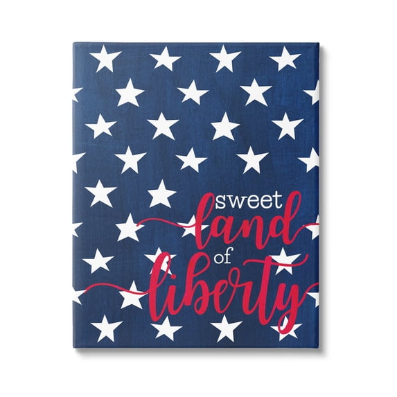 Stupell Industries Sweet Land Of Liberty Americana Graphic Art Gallery Wrapped Canvas Print Wall Art, Design by Alli Rogosich