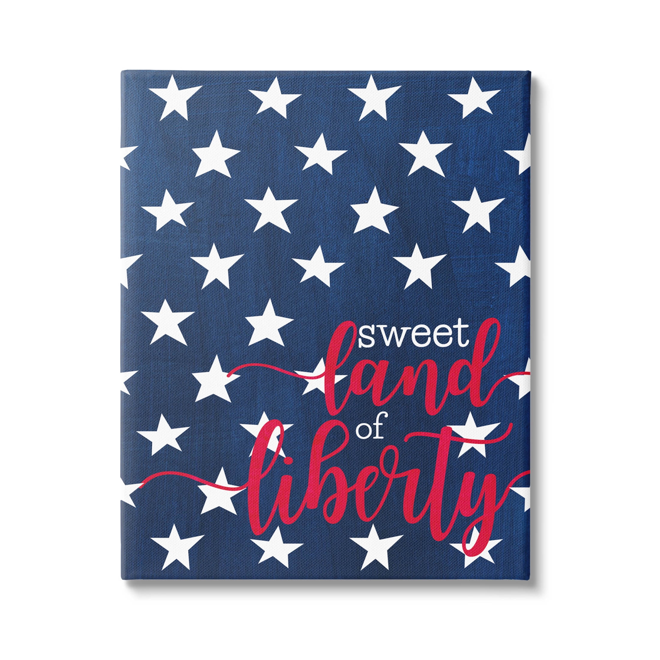 Stupell Industries Sweet Land Of Liberty Americana Graphic Art Gallery Wrapped Canvas Print Wall Art, Design by Alli Rogosich
