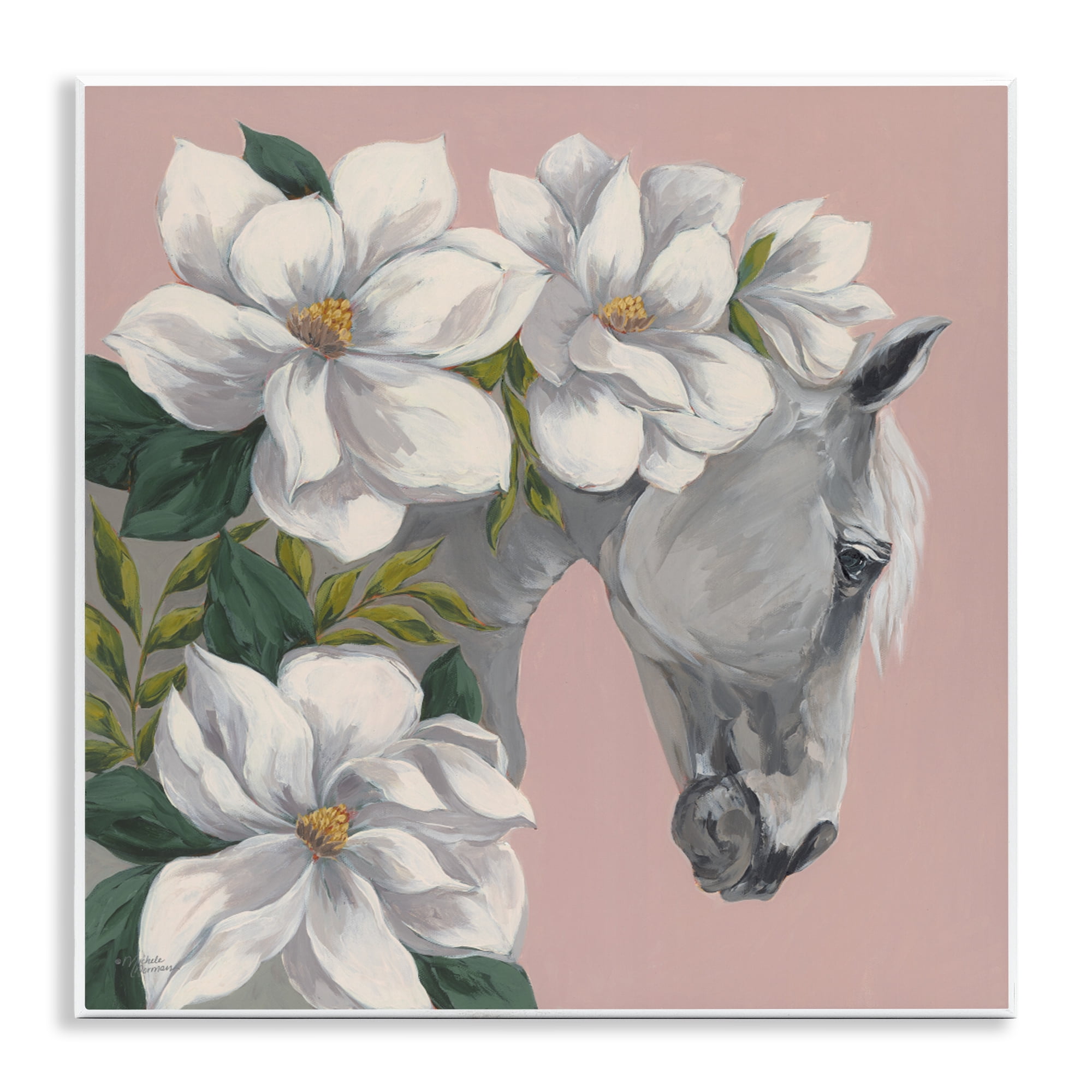 Stupell Industries Sweet Maggie Floral Horse Wall Plaque Art, design by Michele Norman