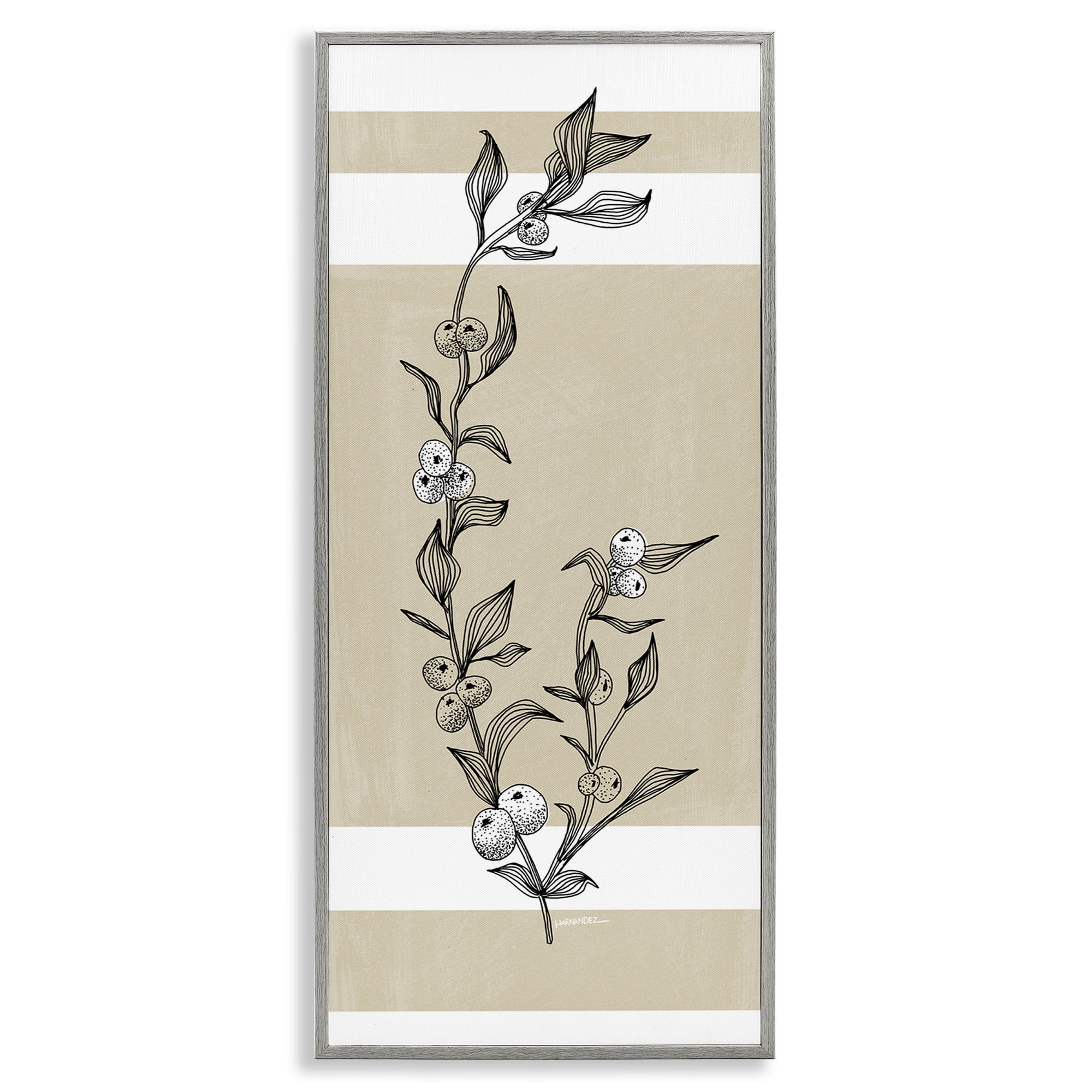 Stupell Industries Sweet Orange Branch Plants & Flowers Painting Gray Framed Art Print Wall Art, 13 x 30