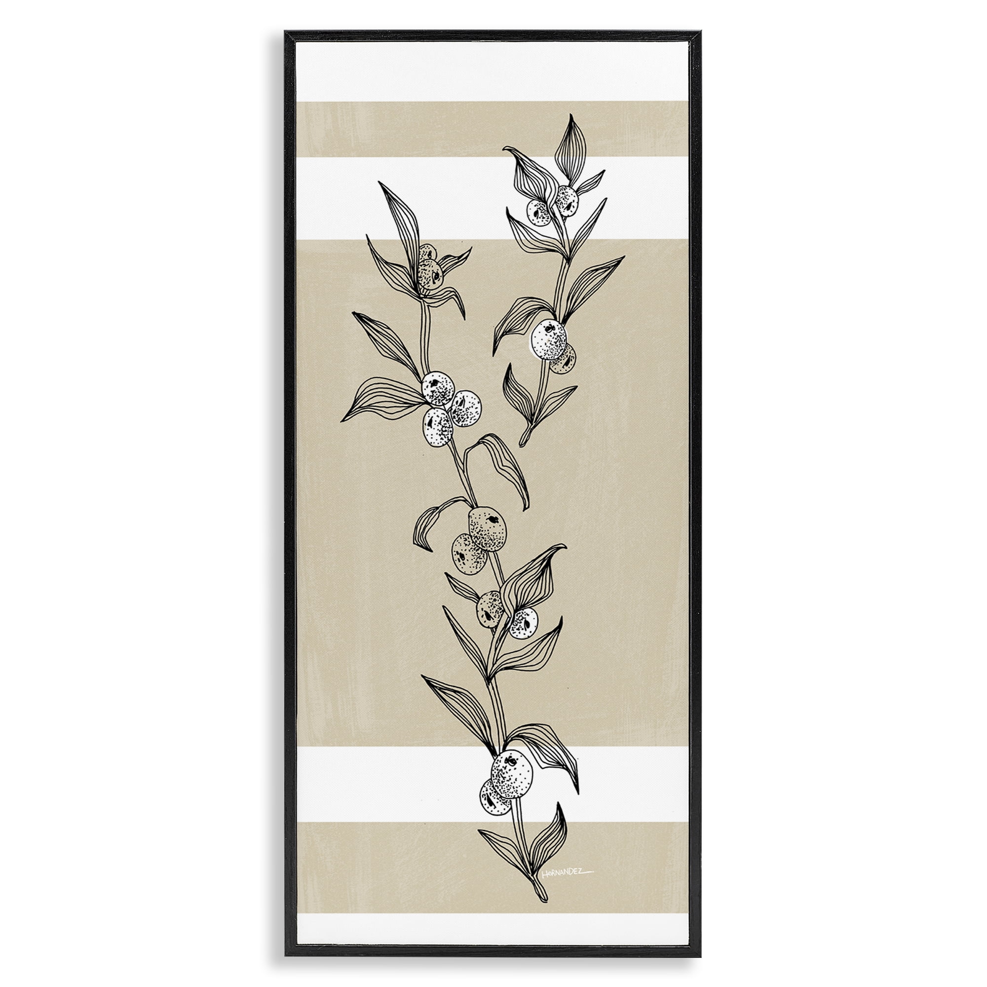 Stupell Industries Sweet Orange Spig Plants & Flowers Painting Black Framed Art Print Wall Art, 13 x 30