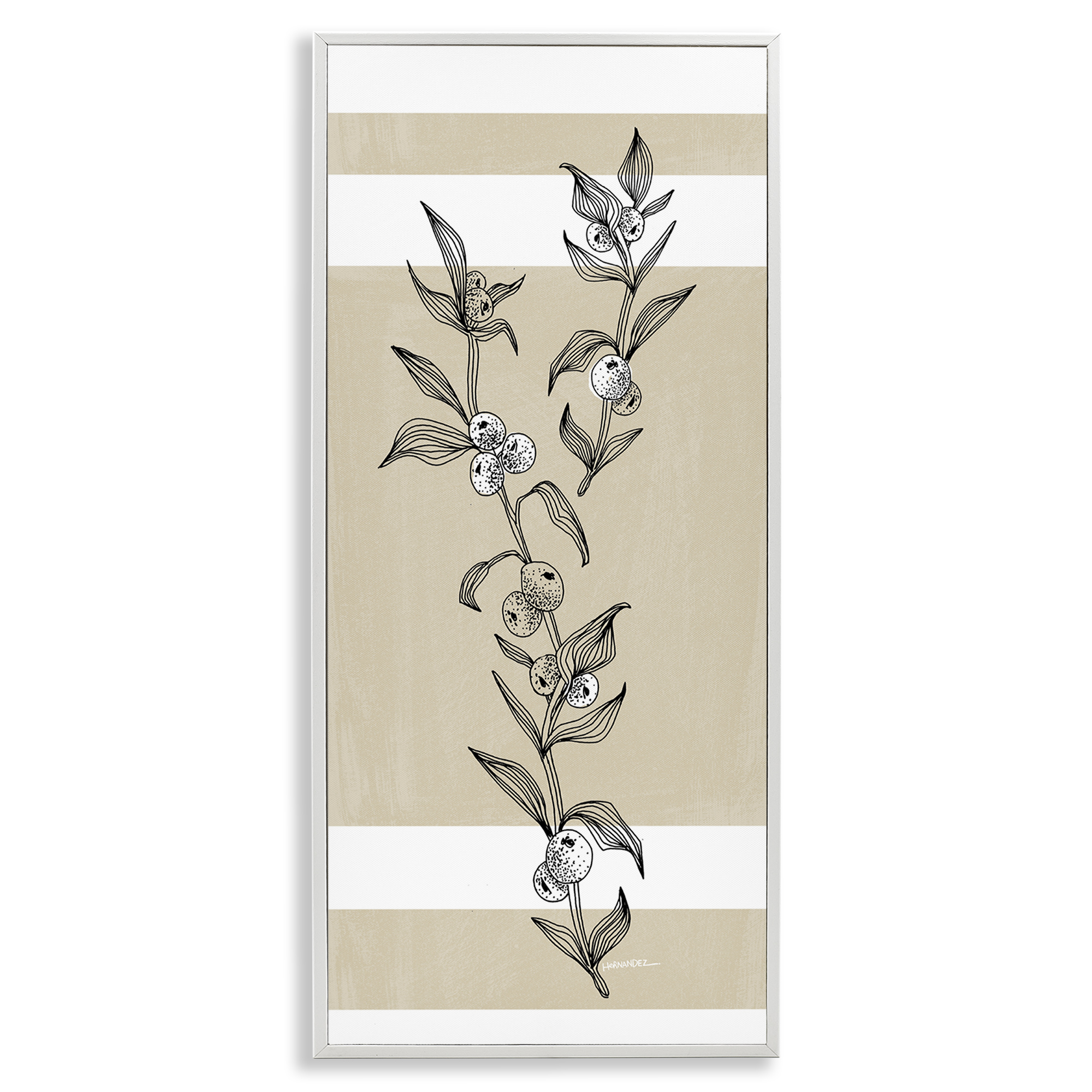 Stupell Industries Sweet Orange Spig Plants & Flowers Painting White Framed Art Print Wall Art, 13 x 30