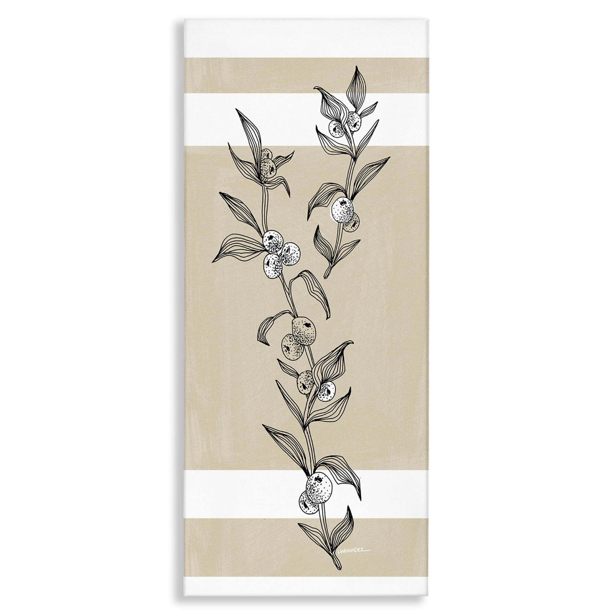 Stupell Industries Sweet Orange Spig Plants & Flowers Painting Wrapped Canvas Art Print Wall Art, 10 x 24