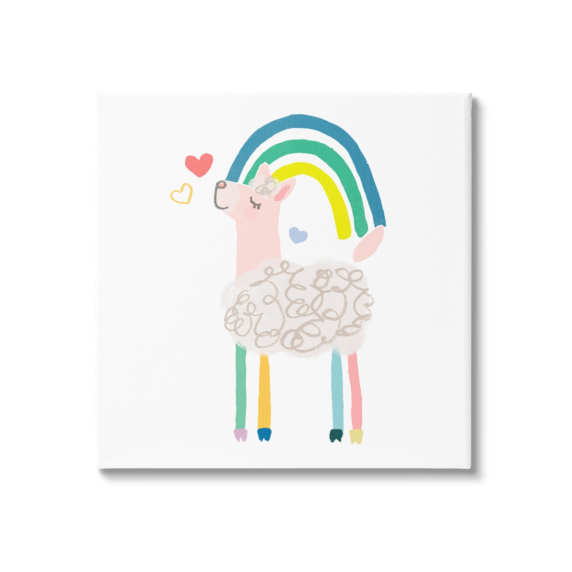 Stupell Industries Sweet Pastel Rainbow Sheep Hearts Simple Illustration, 30 x 30, Design by June Erica Vess
