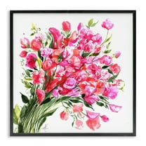 Stupell Industries Sweet Pea Bouquet Botanical & Floral Painting Black Framed Art Print Wall Art, 12 x 12