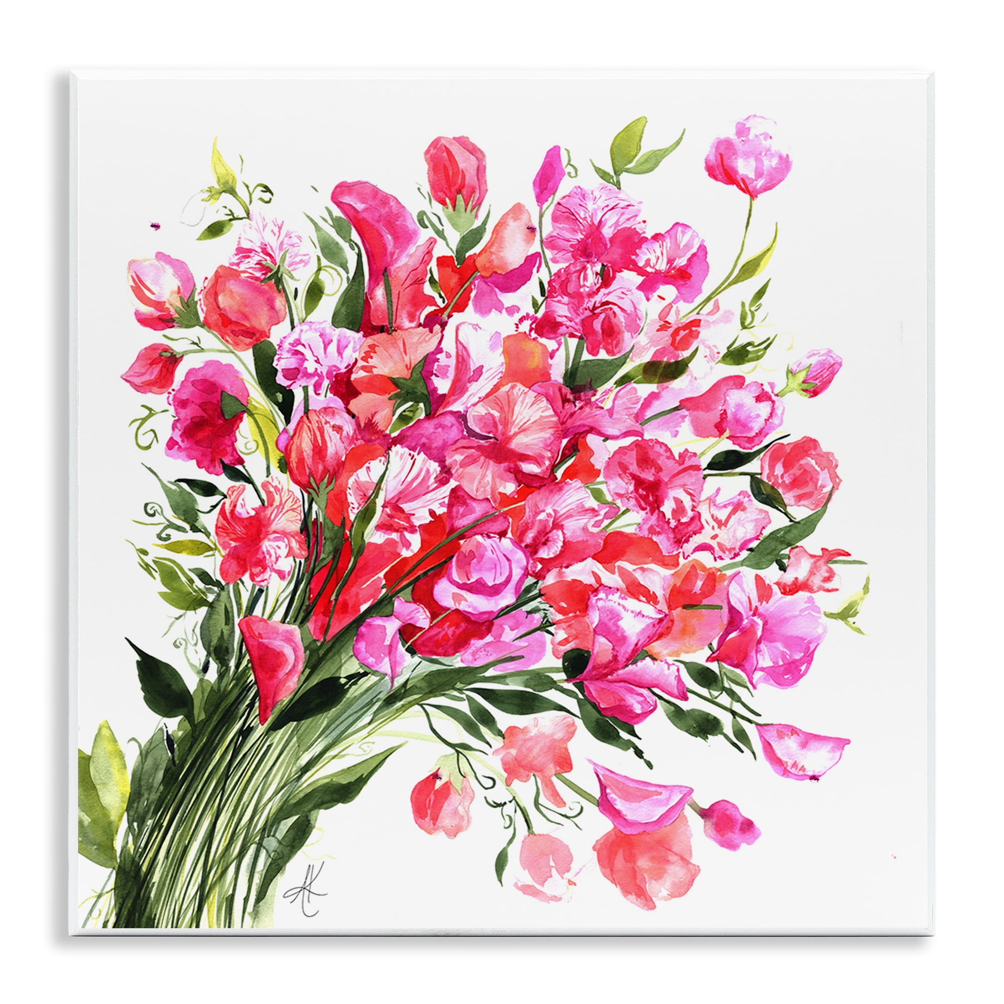 Stupell Industries Sweet Pea Bouquet Botanical & Floral Painting Unframed Art Print Wall Art, 12 x 12