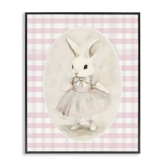 Stupell Industries Cottage Sweet Pink Girl Bunny Black Framed Giclee Art, 16 x 20, by Arlington Prints