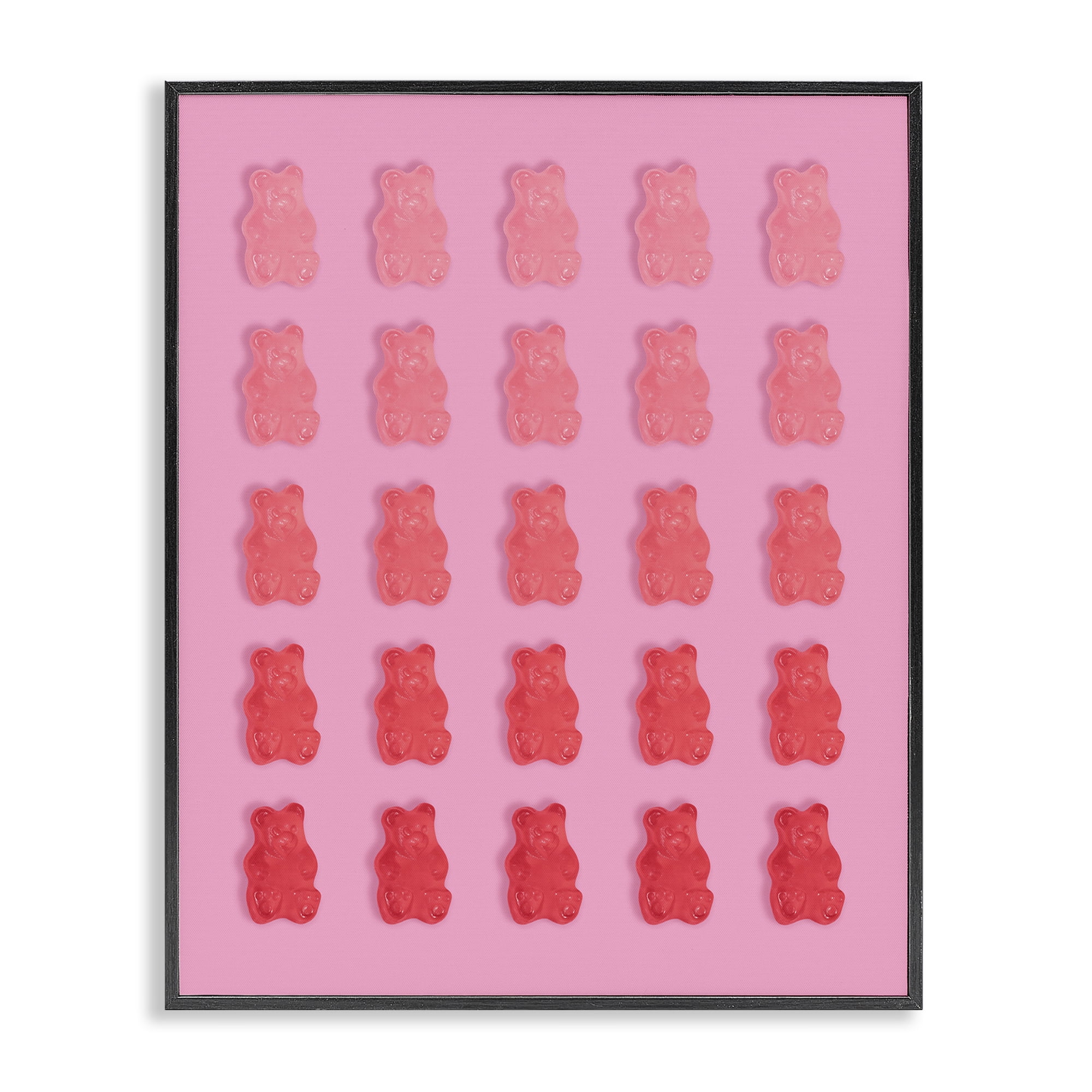 Stupell Industries Sweet Pink Gummy Bears Black Framed Giclee Art, design by LISH Creative