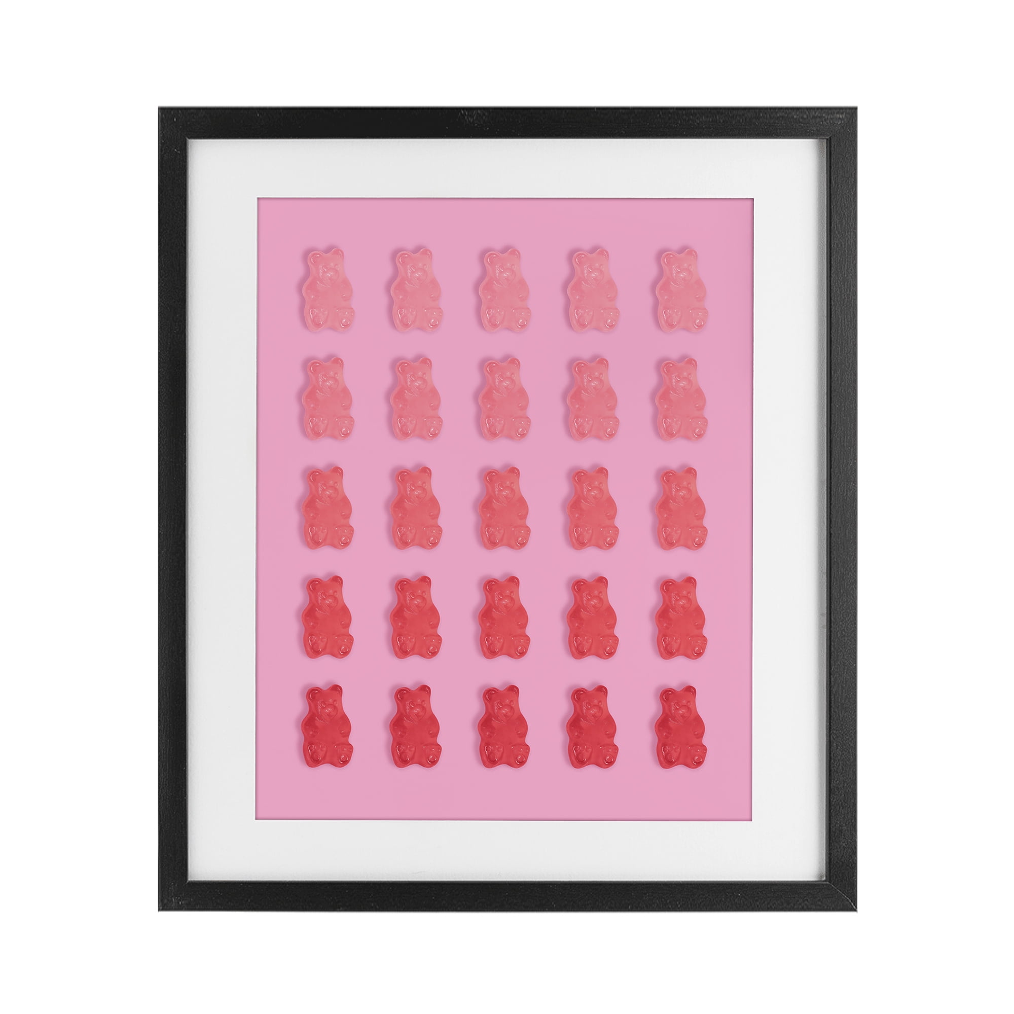 Stupell Industries Sweet Pink Gummy Bears Black Framed Print Under Glass, design by LISH Creative