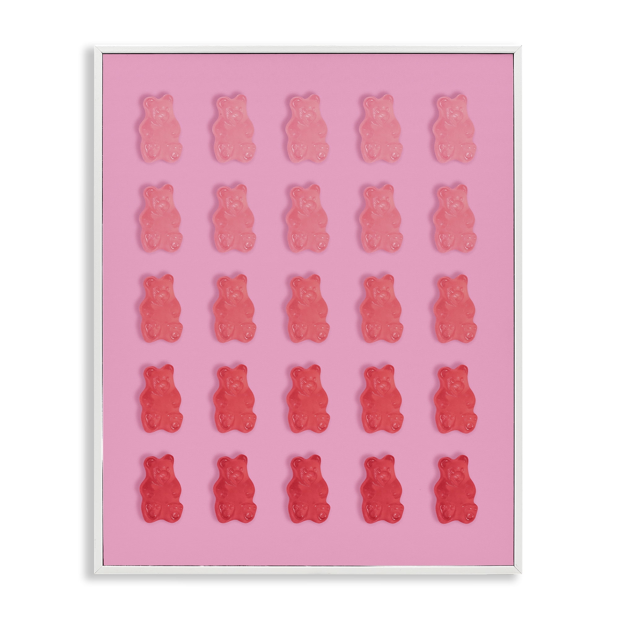 Stupell Industries Sweet Pink Gummy Bears White Framed Giclee Art, design by LISH Creative