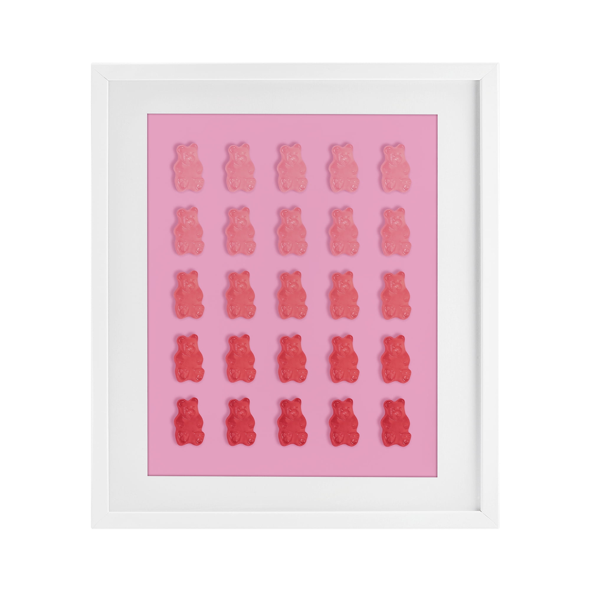 Stupell Industries Sweet Pink Gummy Bears White Framed Print Under Glass, design by LISH Creative