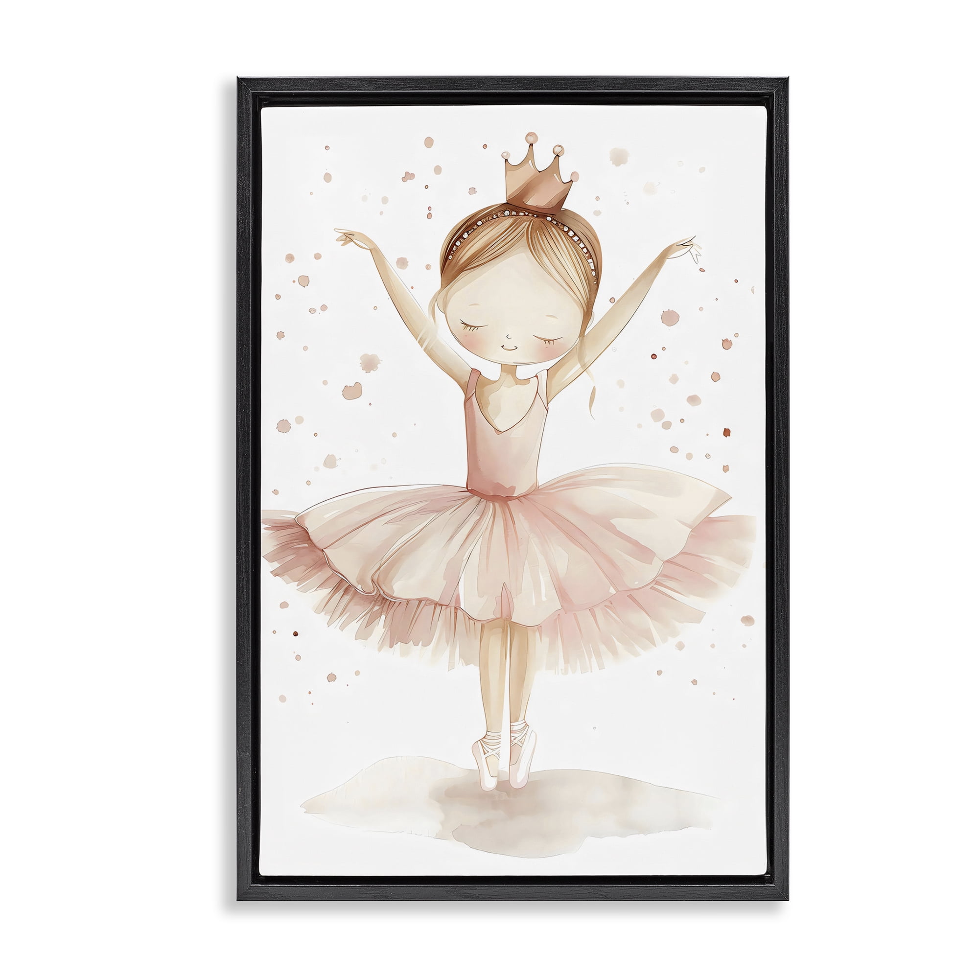 Stupell Industries Sweet Pink Tutu Black Framed Floater Canvas Wall Art, design by Creative Studio