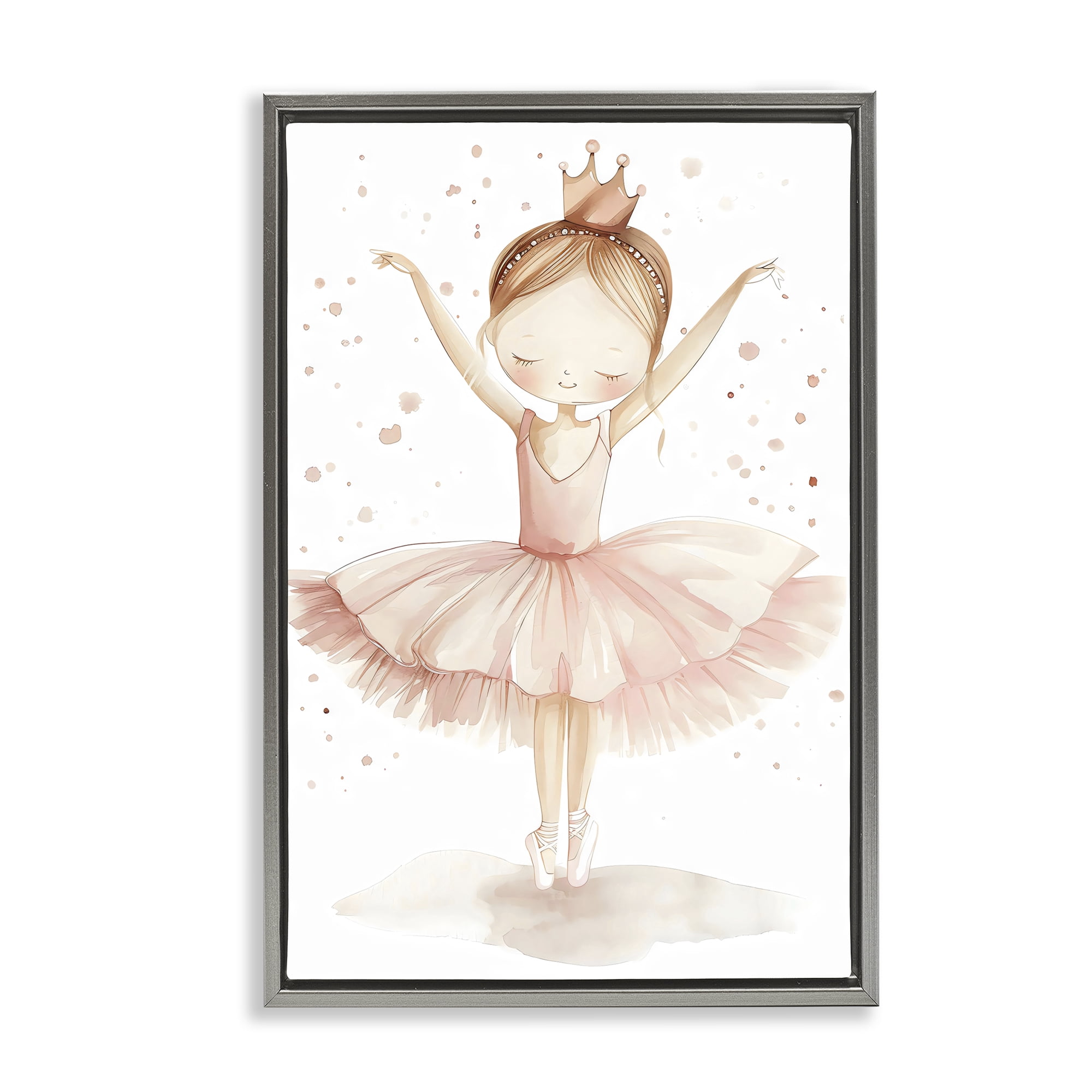 Stupell Industries Sweet Pink Tutu Gray Framed Floater Canvas Wall Art, design by Creative Studio