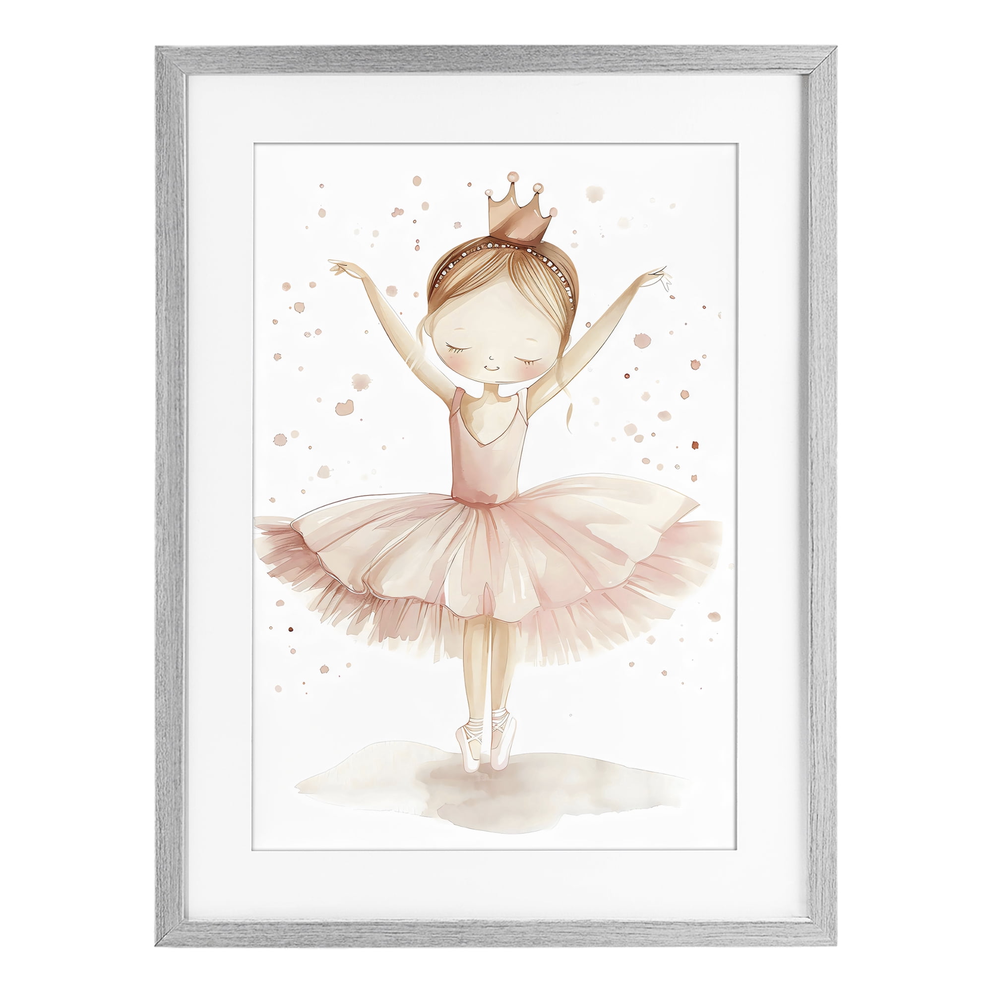 Stupell Industries Sweet Pink Tutu Gray Framed Print Under Glass, design by Creative Studio