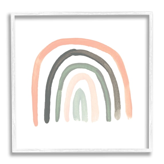 Stupell Industries Sweet Rainbow Arches Soft Green Pink Pastels, 12 x 12, Designed by June Erica Vess