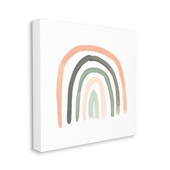 Stupell Industries Sweet Rainbow Arches Soft Green Pink Pastels, 24 x 24, Designed by June Erica Vess