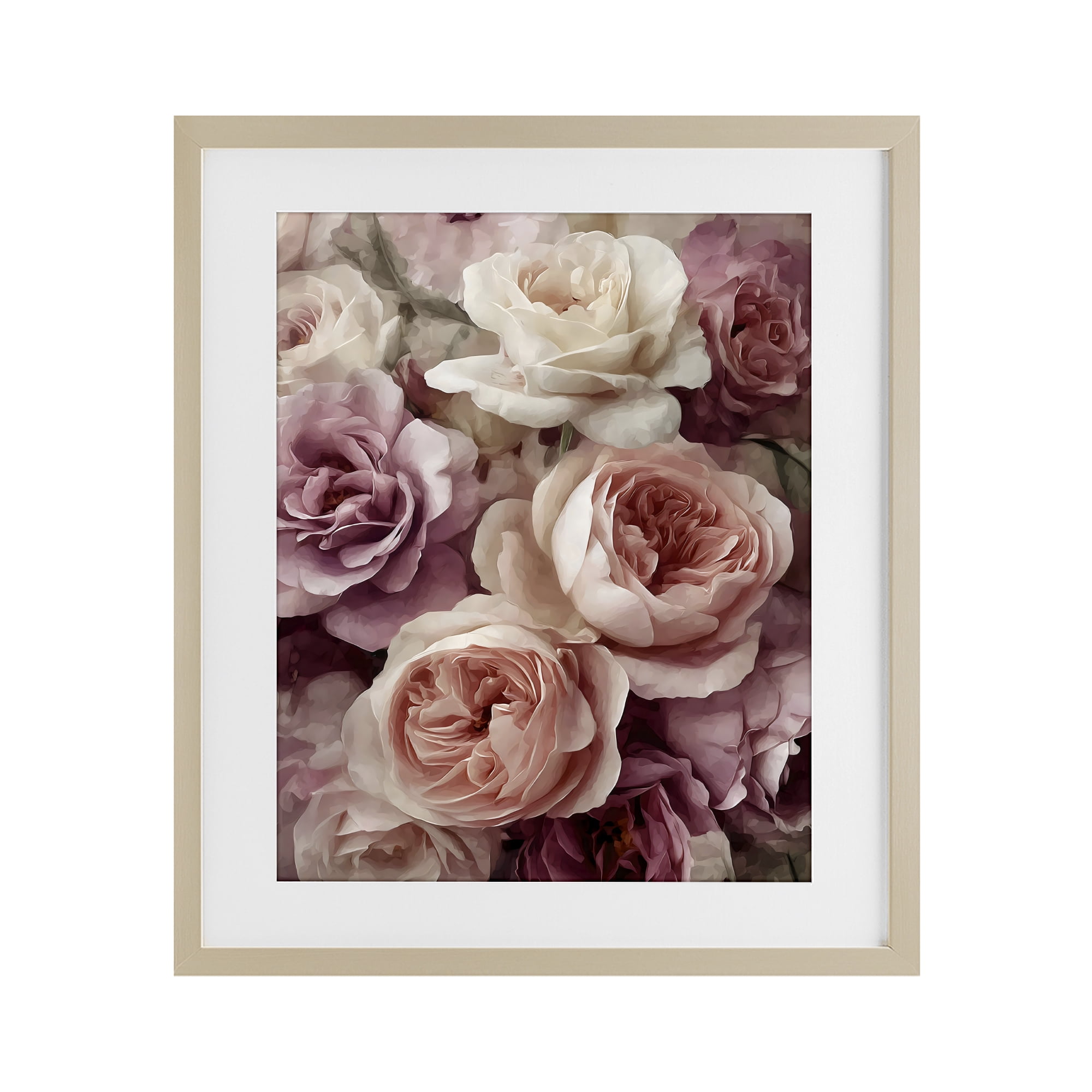Stupell Industries Sweet Roses in Blush Pink Birch Framed Print Under Glass, design by Franklyn Gregory