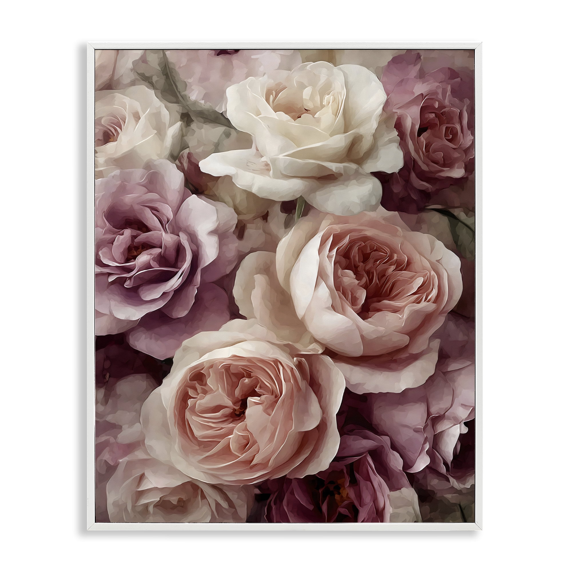 Stupell Industries Sweet Roses in Blush Pink White Framed Giclee Art, design by Franklyn Gregory