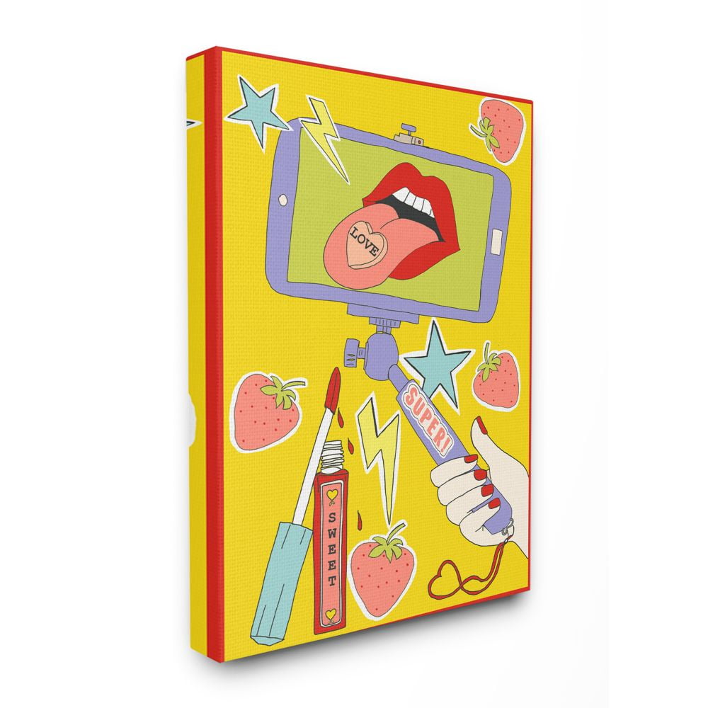 Stupell Industries Sweet Selfie Love Retro Color Pop Design Canvas Wall Art Design by Sangita Bachelet, 30" x 40"