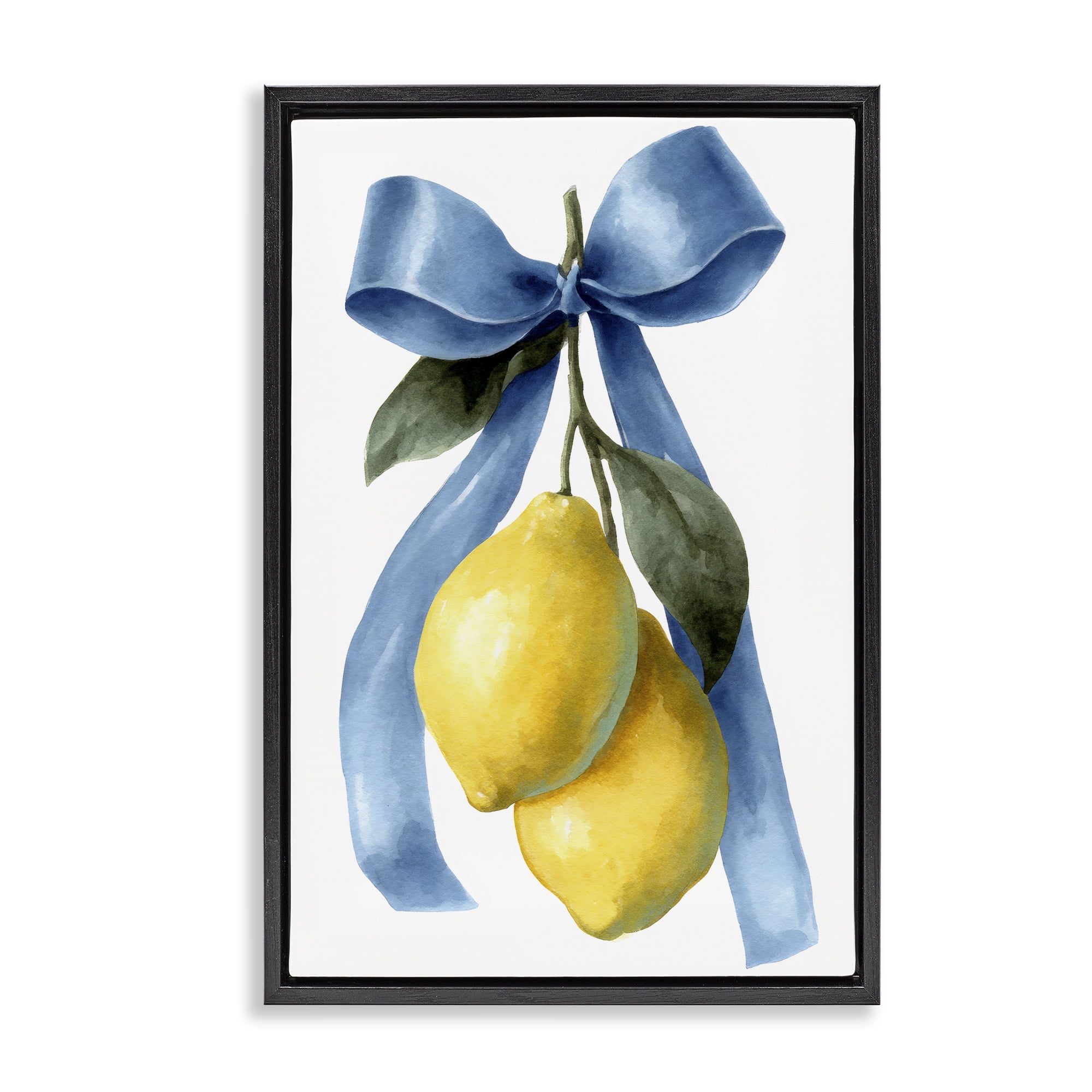 Stupell Industries Sweet & Sour Lemons Black Framed Floater Canvas Wall Art, design by Petal Prints Design
