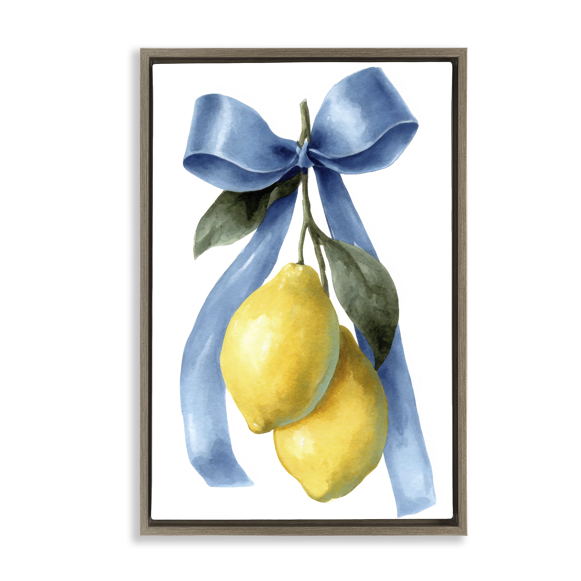 Stupell Industries Sweet & Sour Lemons Brown Framed Floater Canvas Wall Art, design by Petal Prints Design