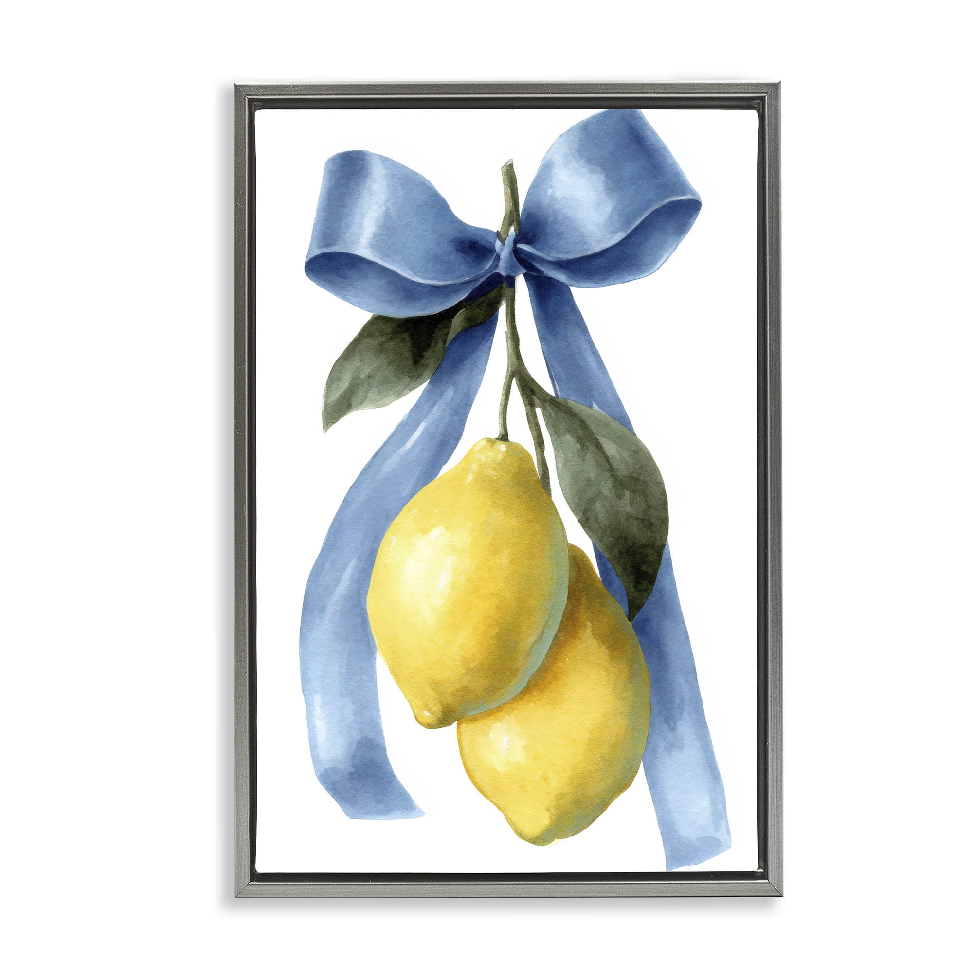 Stupell Industries Sweet & Sour Lemons Gray Framed Floater Canvas Wall Art, design by Petal Prints Design