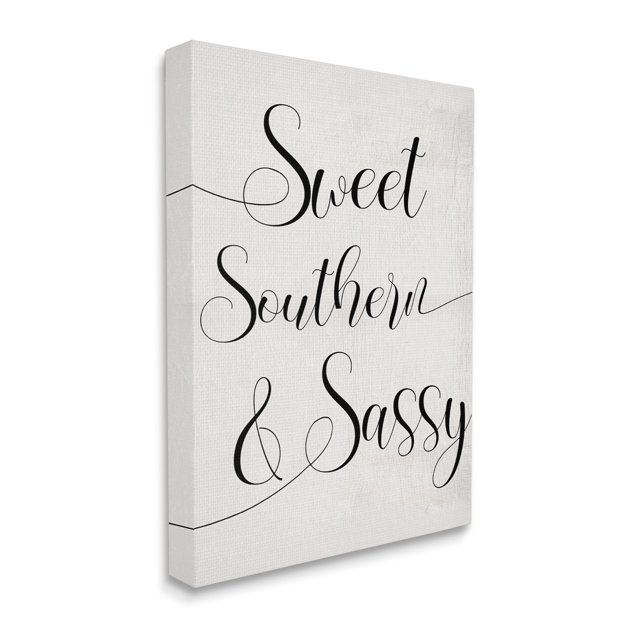 Stupell Industries Sweet Southern & Sassy Lively Cursive Typography Inspirational Painting Gallery Wrapped Canvas Art Print Wall Art, 16 x 20