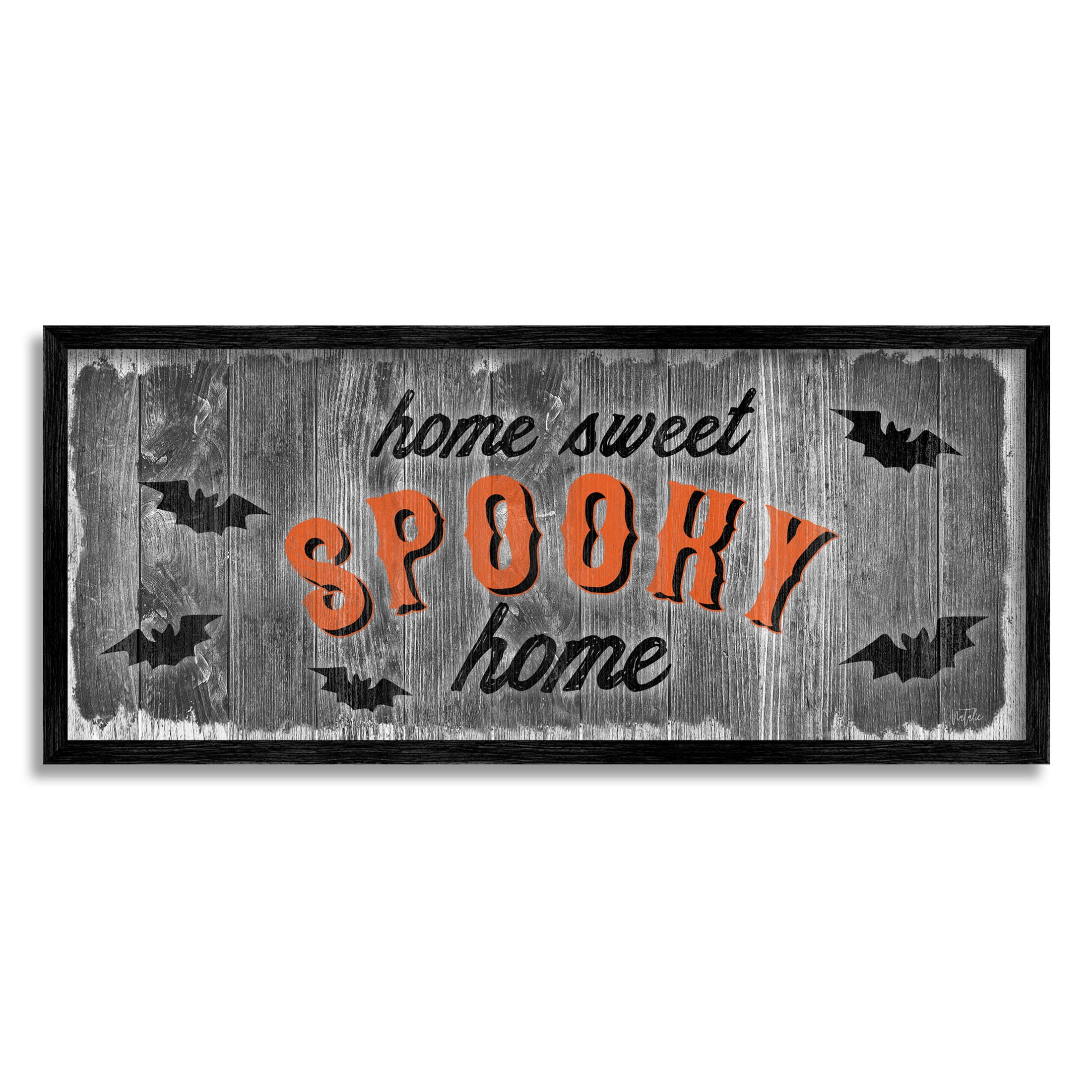 Stupell Industries Sweet Spooky Home Sign Graphic Art Black Framed Art Print Wall Art, Design by Natalie Carpentieri