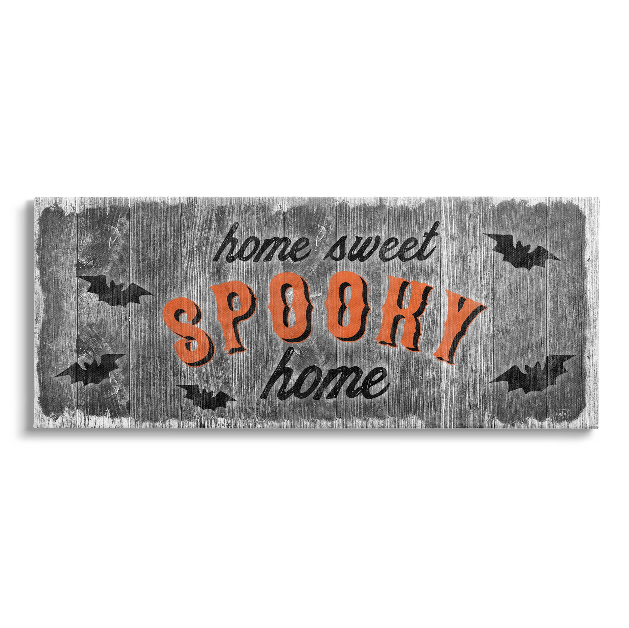 Stupell Industries Sweet Spooky Home Sign Graphic Art Gallery Wrapped Canvas Print Wall Art, Design by Natalie Carpentieri