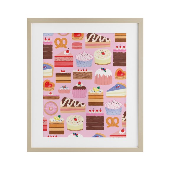 Stupell Industries Sweet Tooth Desserts Collection Birch Framed Print Under Glass design by Nina Muis Surface Design, 21 x 17