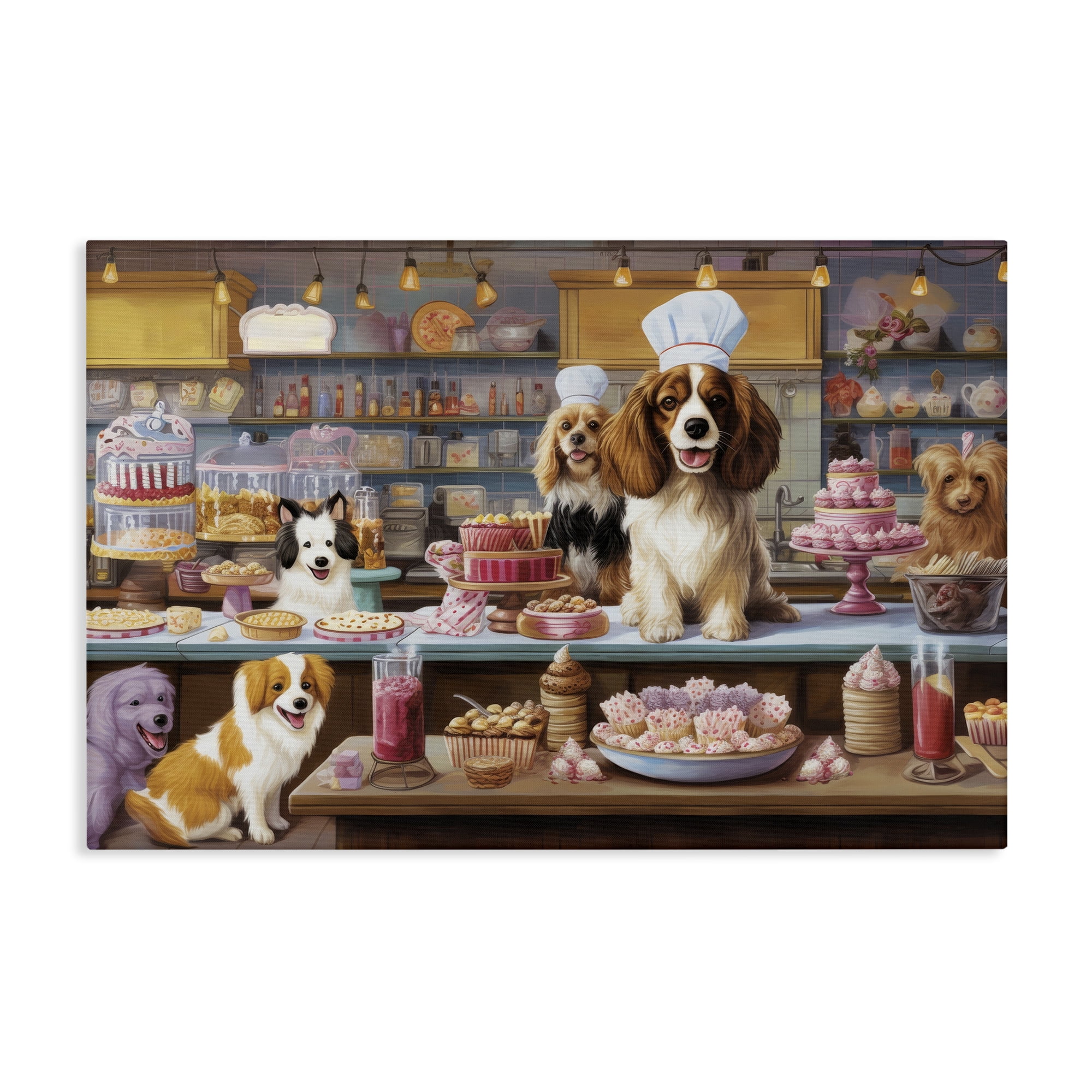 Stupell Industries Sweet Treats Pastry Dogs Food & Beverage Painting Gallery Wrapped Canvas Art Print Wall Art, 36 x 24