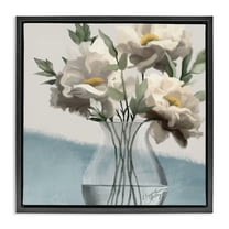 Stupell Industries Sweet Vase Bouquet Plants & Flowers Painting Black Floater Framed Canvas Art Print Wall Art, 18 x 18
