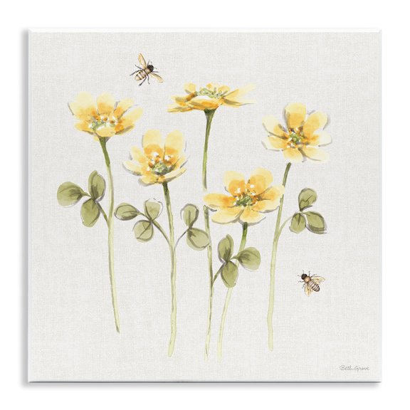Stupell Industries Sweet Yellow Honey Flowers Wall Plaque Art, design by Beth Grove